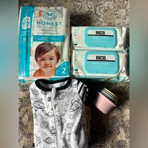 Baby Bundle Diapers, wipes, outfits & toy